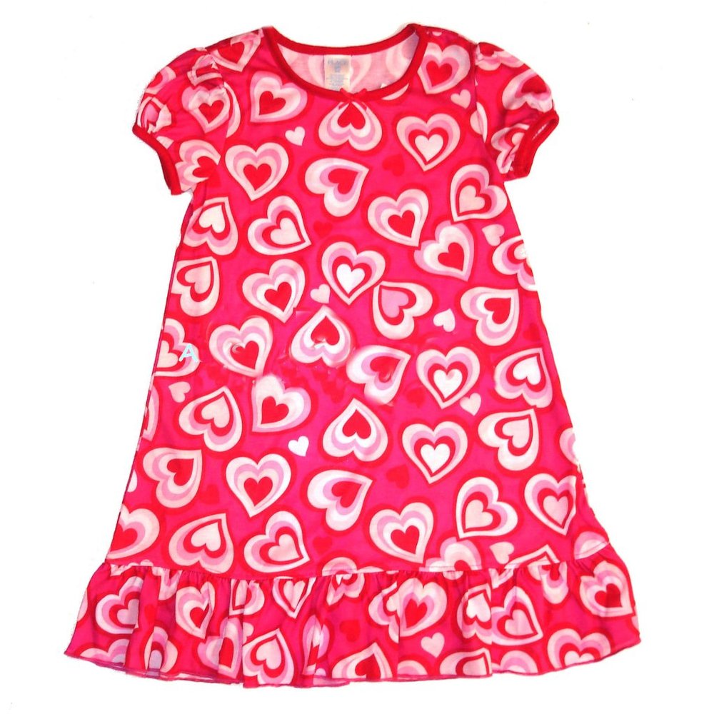 VALENTINE HEARTS GIRLS RUFFLED NIGHTGOWN~ SZ 4